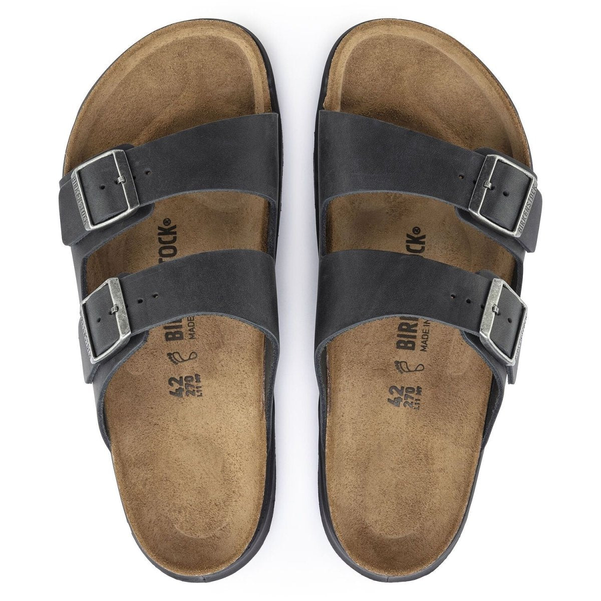 Birkenstock Men's Arizona Rugged Cross Town Black Oiled Leather - 3000008 - Tip Top Shoes of New York