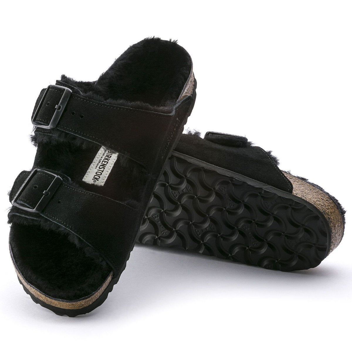 Birkenstock Men's Arizona Shearling Black Suede - 992501 - Tip Top Shoes of New York