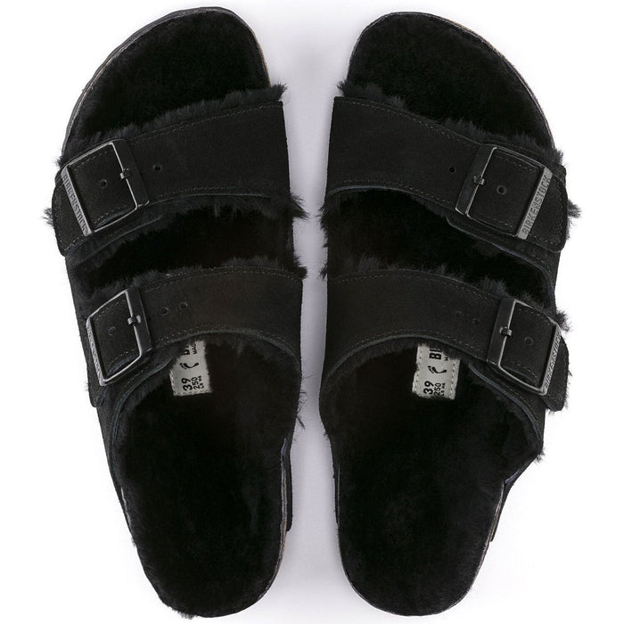Birkenstock Men's Arizona Shearling Black Suede - 992501 - Tip Top Shoes of New York