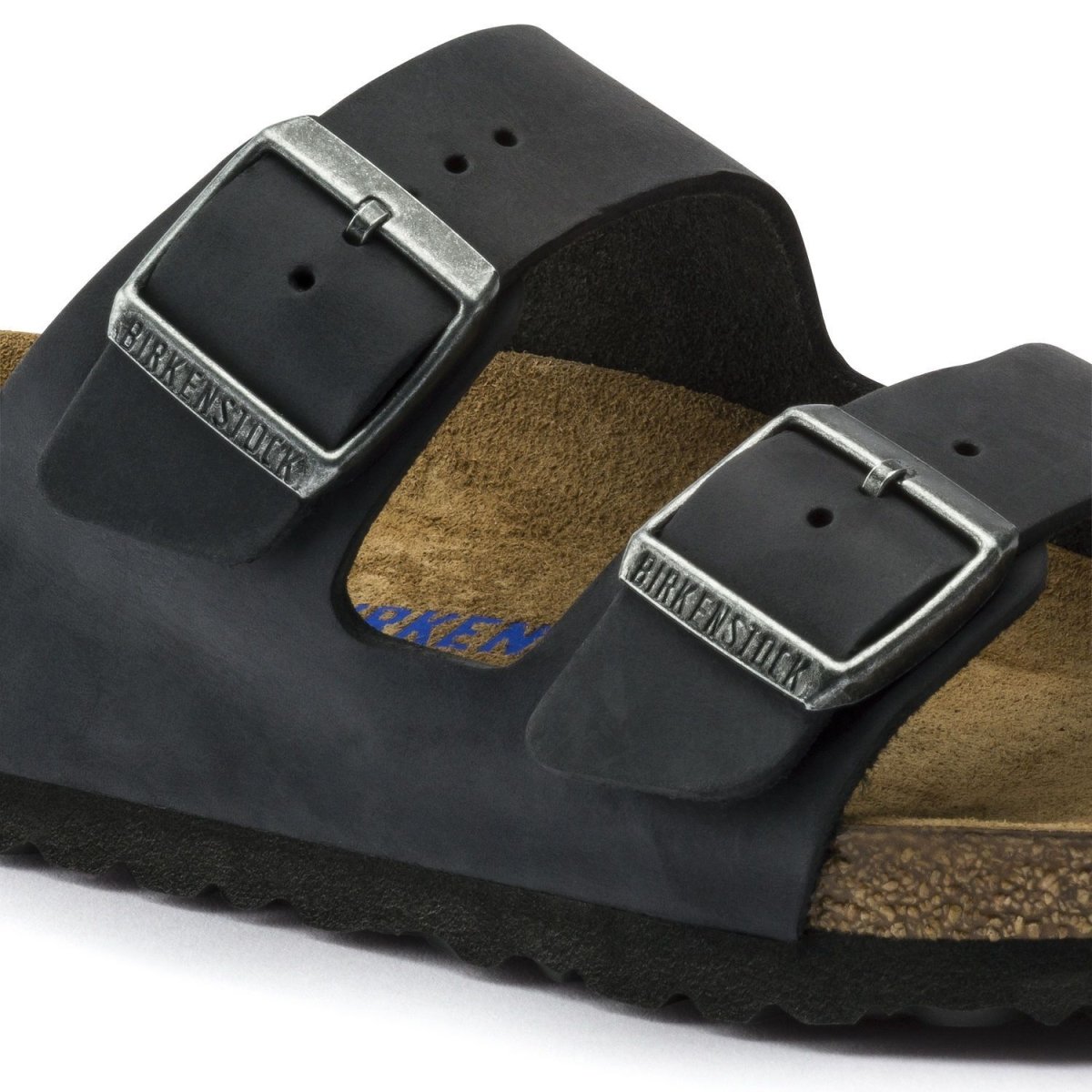 Birkenstock Men's Arizona Soft Footbed Black Oiled Nubuck - Tip