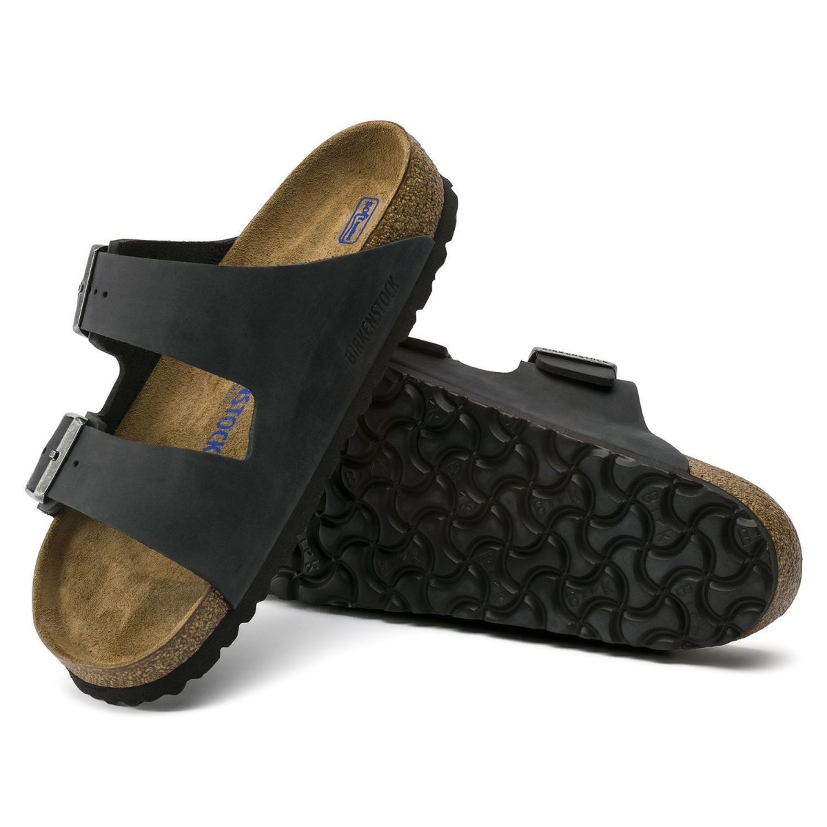 Birkenstock Men's Arizona Soft Footbed Black Oiled Nubuck - Tip