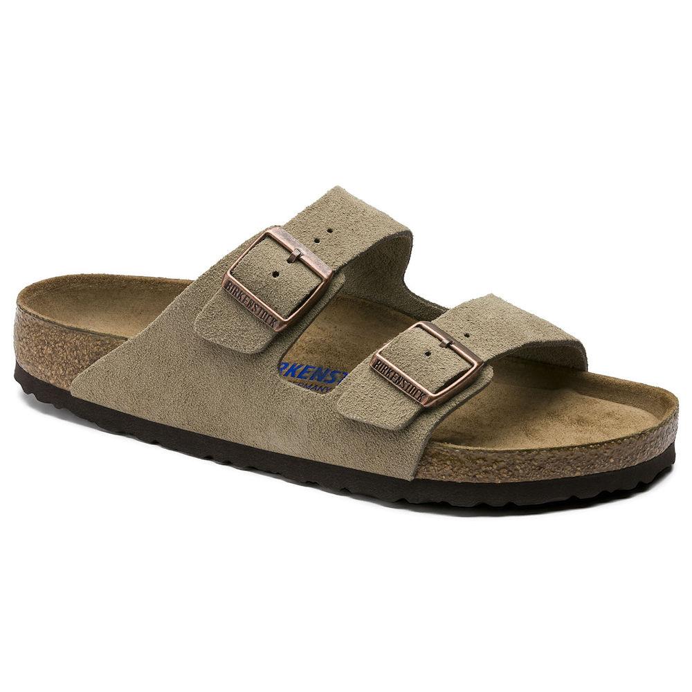 Birkenstock Men's Arizona Soft Footbed Taupe Suede - 407691204012 - Tip Top Shoes of New York