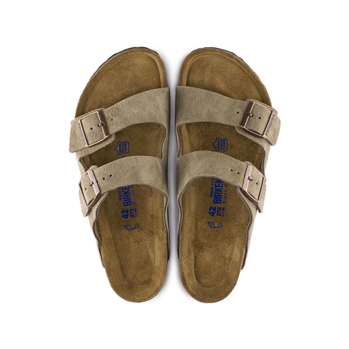 Birkenstock Men's Arizona Soft Footbed Taupe Suede - 407691204012 - Tip Top Shoes of New York