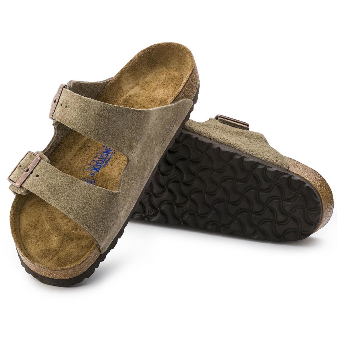 Birkenstock Men's Arizona Soft Footbed Taupe Suede - 407691204012 - Tip Top Shoes of New York