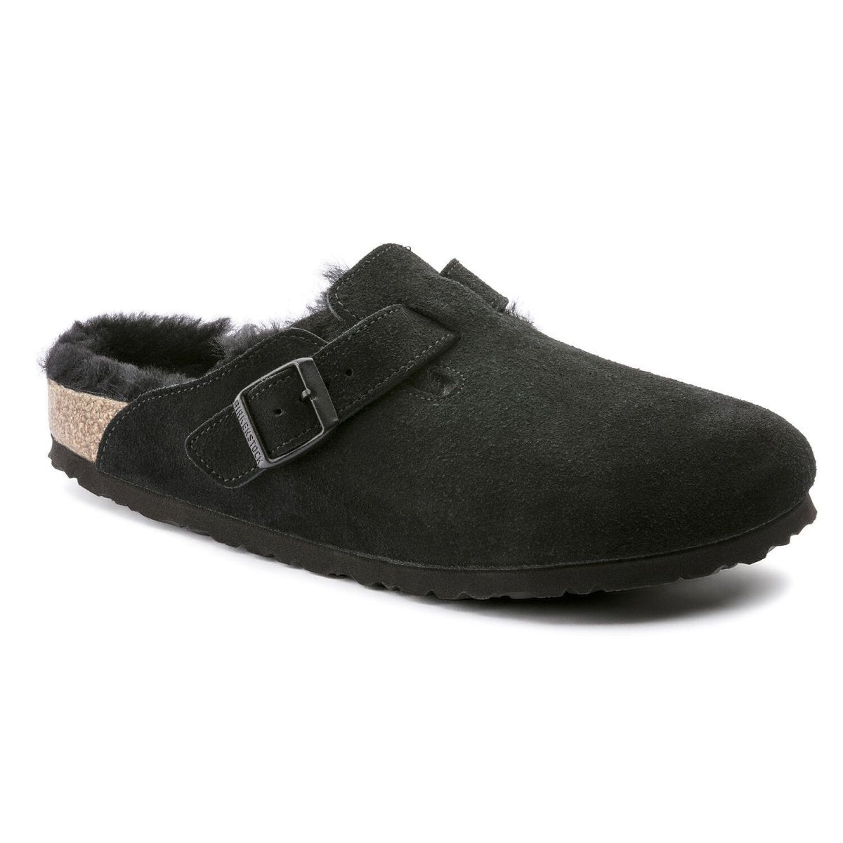 Birkenstock Men's Boston Shearling Black Suede - 3002516 - Tip Top Shoes of New York