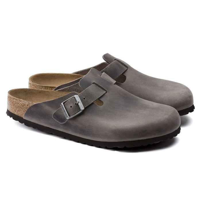 Birkenstock Men's Boston Soft Footbed Iron Oiled Leather - 955281 - Tip Top Shoes of New York