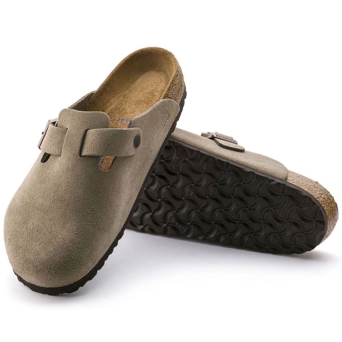 Birkenstock Men's Boston Soft Footbed Taupe Suede - Tip Top Shoes