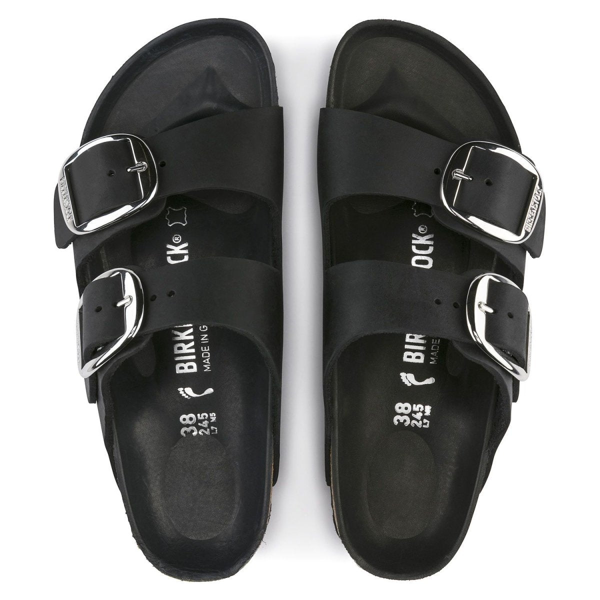 Birkenstock Women's Arizona Big Buckle Oiled Leather Black - 875555 - Tip Top Shoes of New York