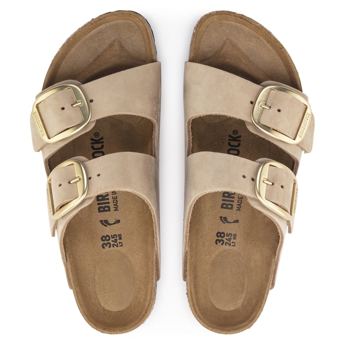 Birkenstock Women's Arizona Big Buckle Sandcastle Nubuck - 9011378 - Tip Top Shoes of New York