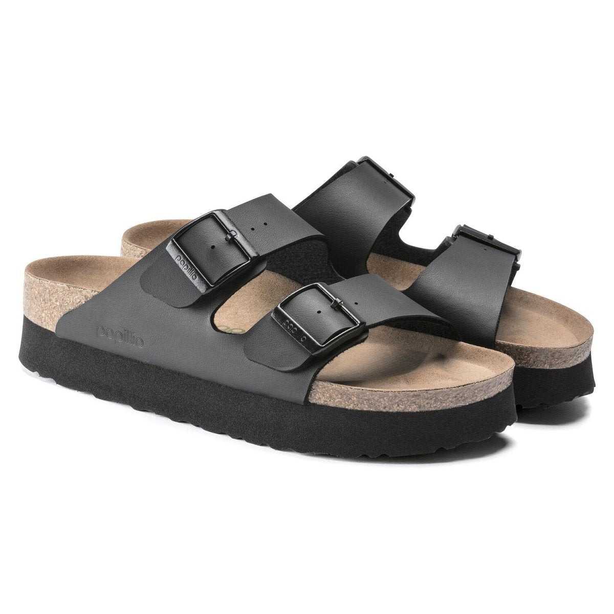 Birkenstock Women's Arizona Platform Vegan Birko-Flor Black - 999379 - Tip Top Shoes of New York
