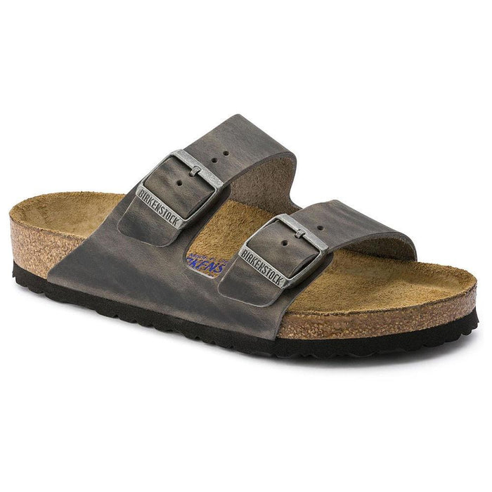 Birkenstock Women's Arizona Soft Footbed Iron Oiled Leather - 407691004018 - Tip Top Shoes of New York