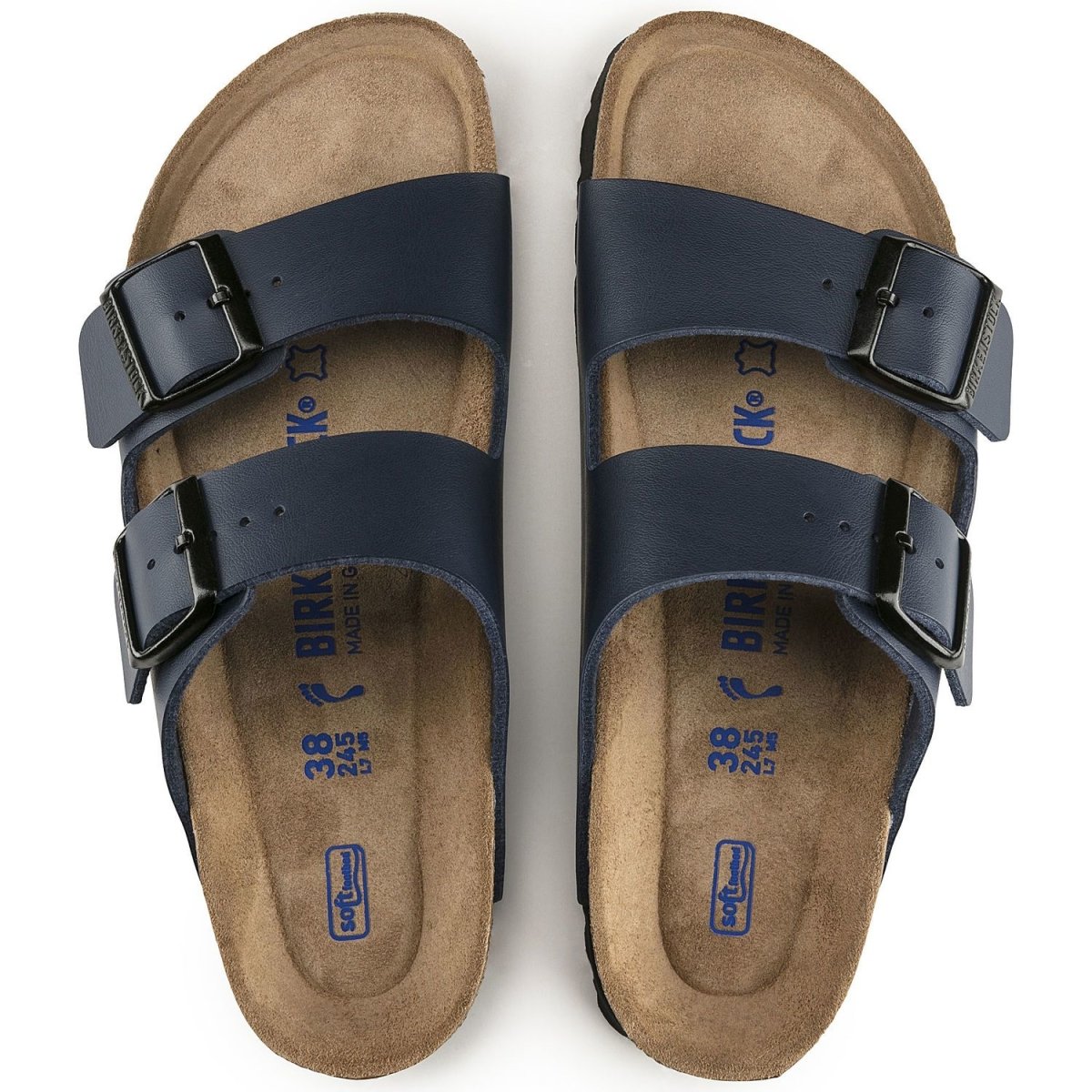 Birkenstock Women's Arizona Soft Footbed Navy Birko-Flor - 1035712 - Tip Top Shoes of New York