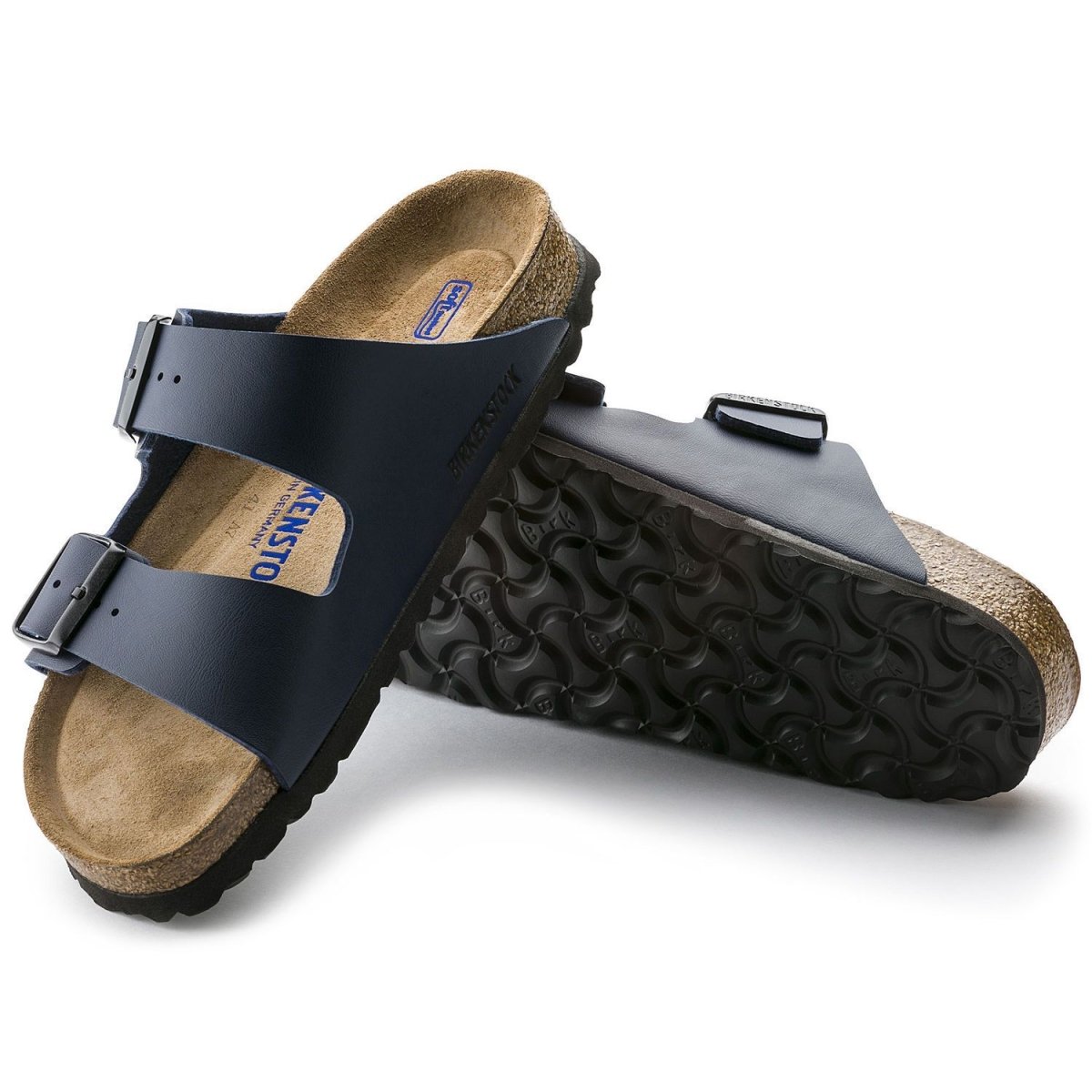 Birkenstock Women's Arizona Soft Footbed Navy Birko-Flor - 1035712 - Tip Top Shoes of New York