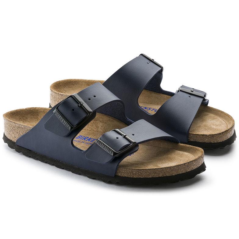 Birkenstock Women's Arizona Soft Footbed Navy Birko-Flor - 1035712 - Tip Top Shoes of New York