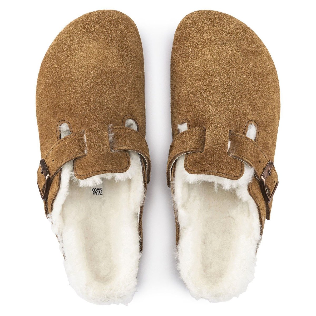 Birkenstock Women's Boston Mink Natural Suede Shearling - Tip Top