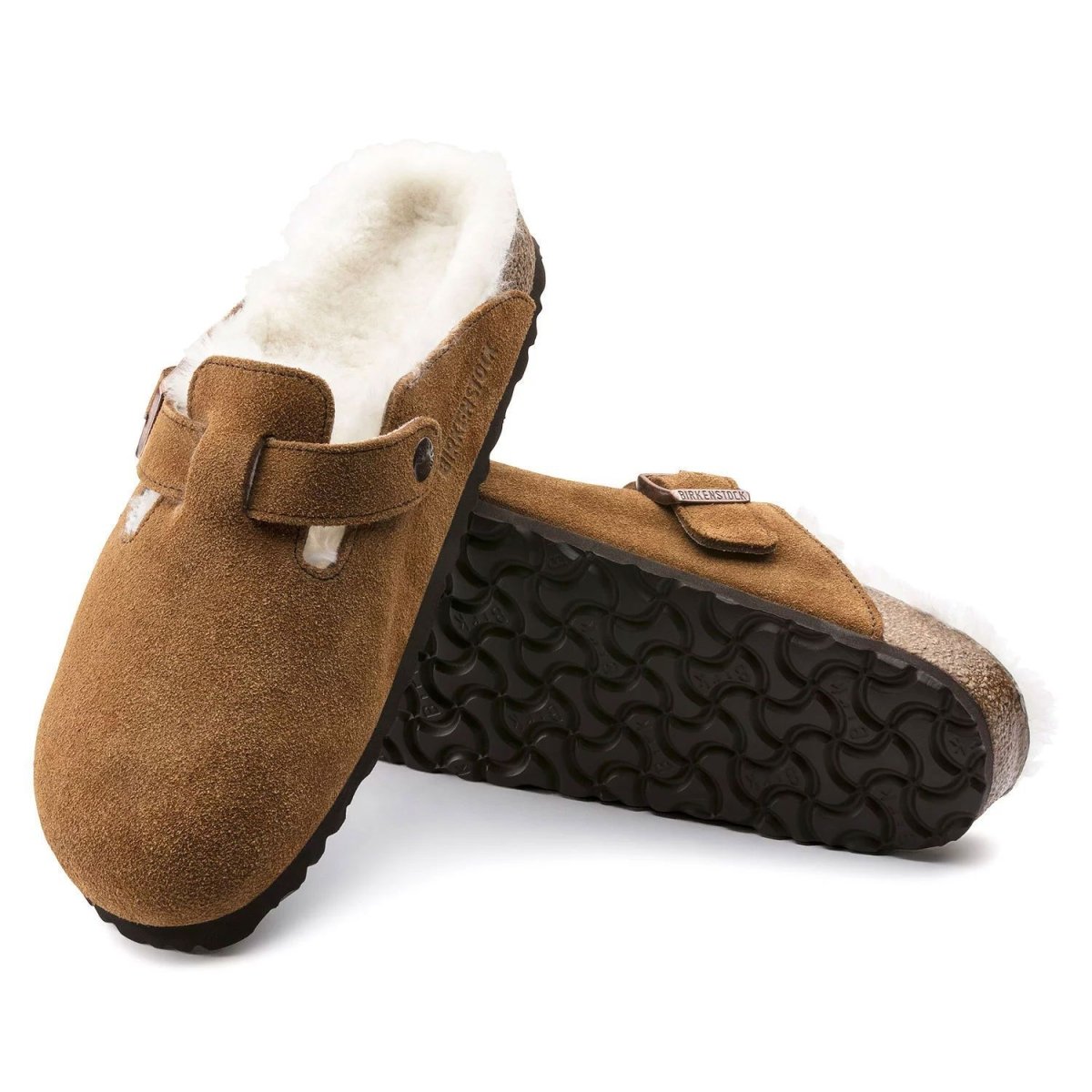 Birkenstock Women's Boston Mink Natural Suede Shearling - Tip Top