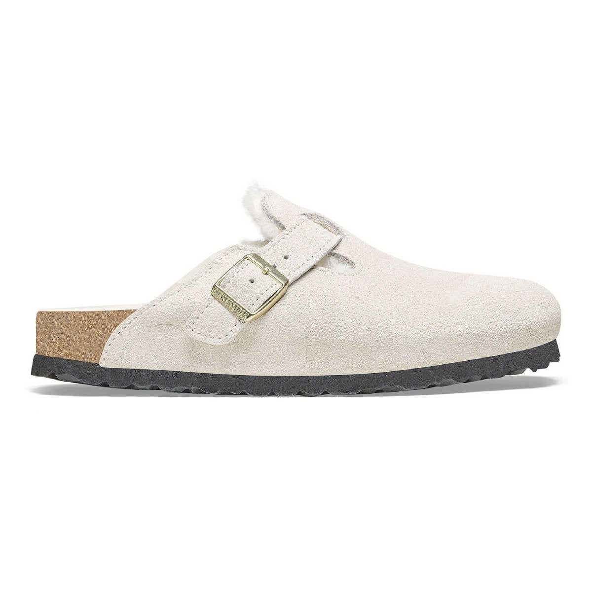 Birkenstock Women's Boston Shearling Antique White Suede - 3012471 - Tip Top Shoes of New York