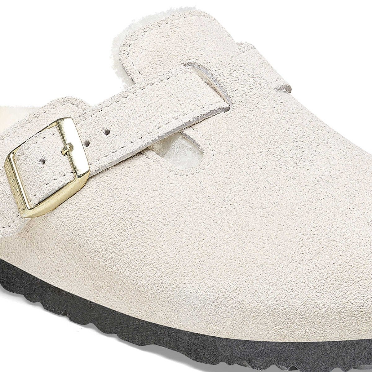 Birkenstock Women's Boston Shearling Antique White Suede - 3012471 - Tip Top Shoes of New York