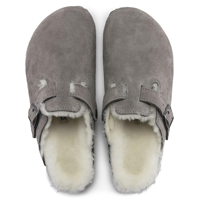 Birkenstock Women's Boston Shearling Stone Coin Suede - 3002347 - Tip Top Shoes of New York