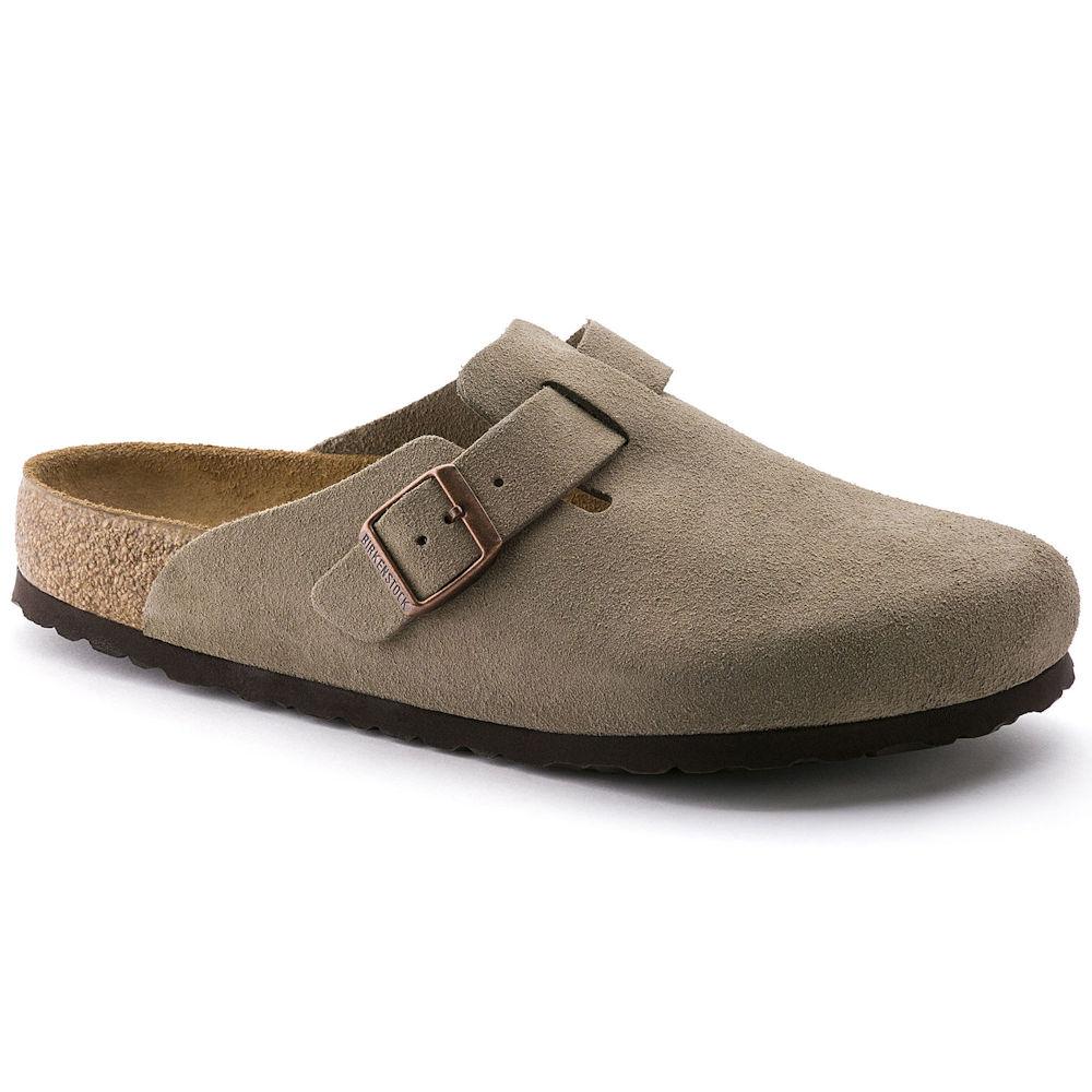 Birkenstock Women's Boston Soft Footbed Taupe Suede - 407964203018 - Tip Top Shoes of New York
