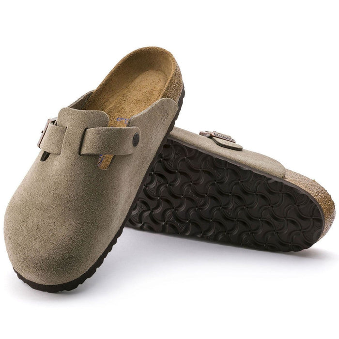 Birkenstock Women's Boston Soft Footbed Taupe Suede - 407964203018 - Tip Top Shoes of New York
