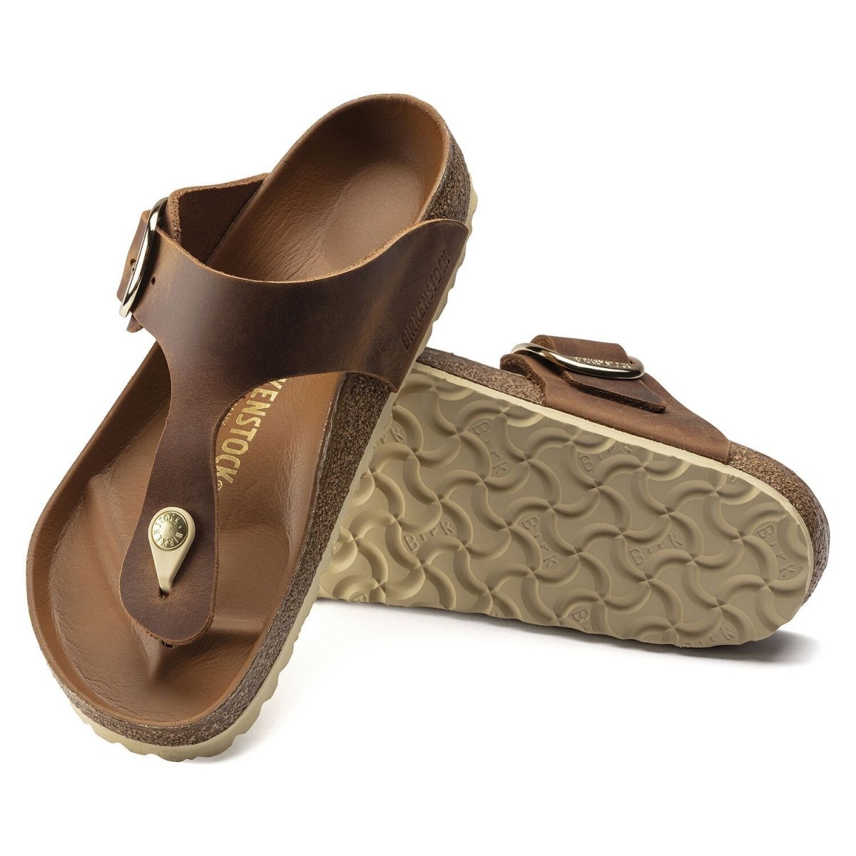 Birkenstock Women's Gizeh Big Buckle Cognac Leather - Tip Top