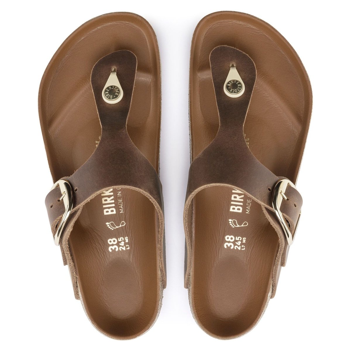 Birkenstock Women's Gizeh Big Buckle Cognac Leather - Tip Top