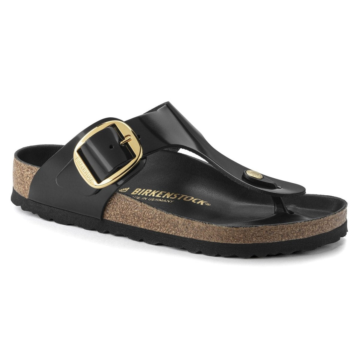 Birkenstock Women's Gizeh Big Buckle High Shine Black - 3004433 - Tip Top Shoes of New York