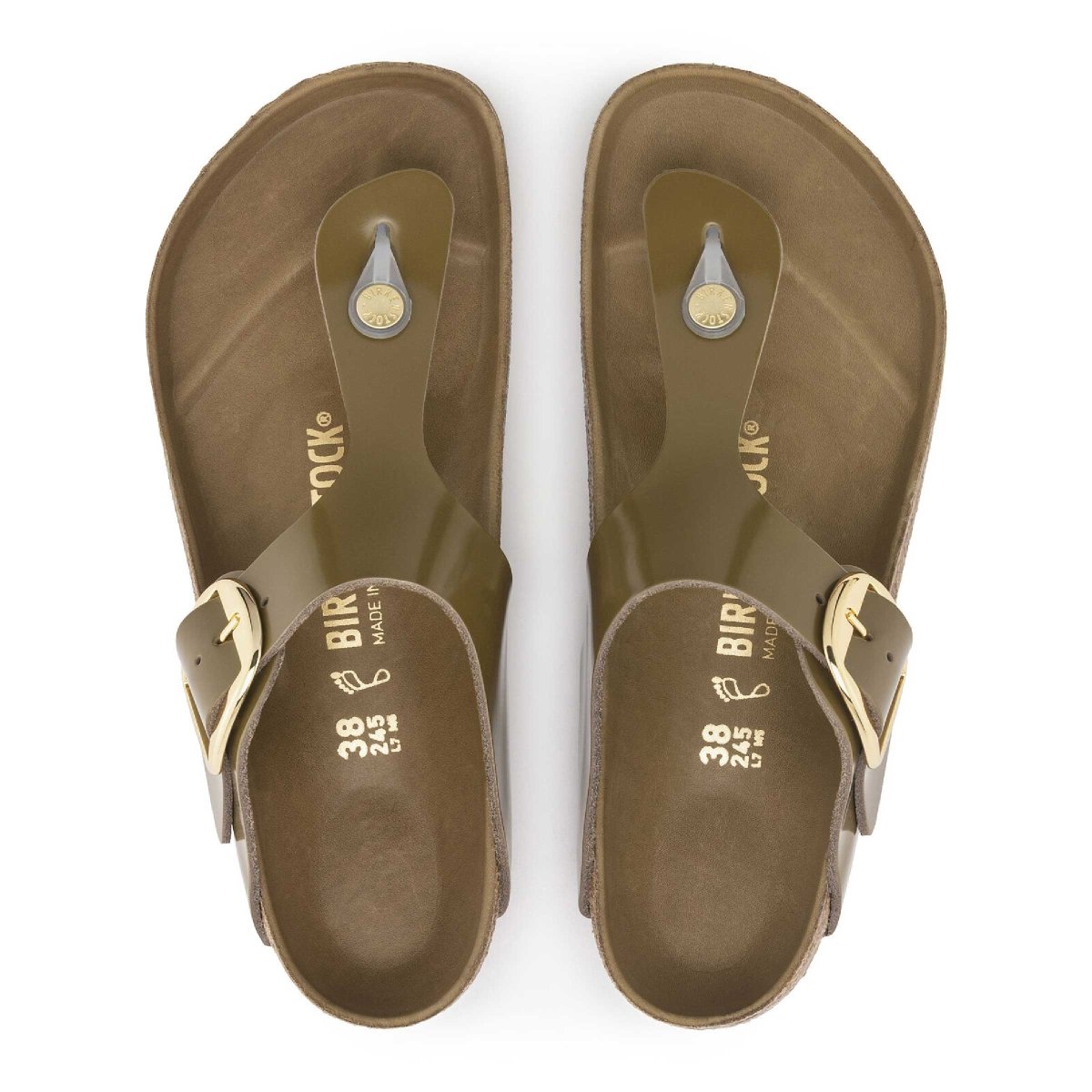 Birkenstock Women's Gizeh Big Buckle Natural Hi Shine - 5019300 - Tip Top Shoes of New York