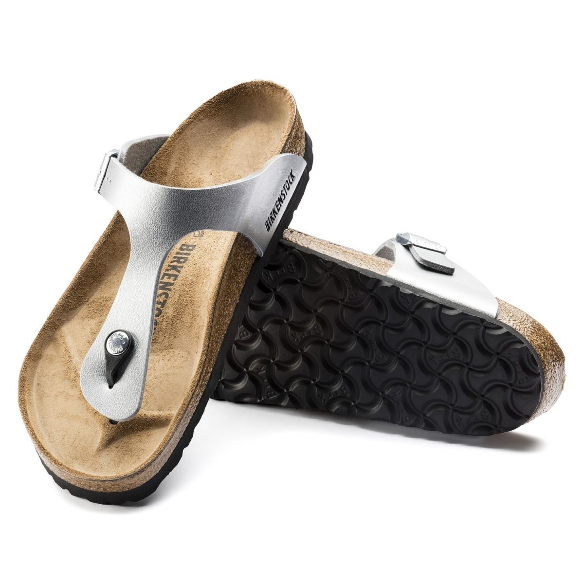 Birkenstock Women's Gizeh Silver Birko-Flor - 402354203012 - Tip Top Shoes of New York