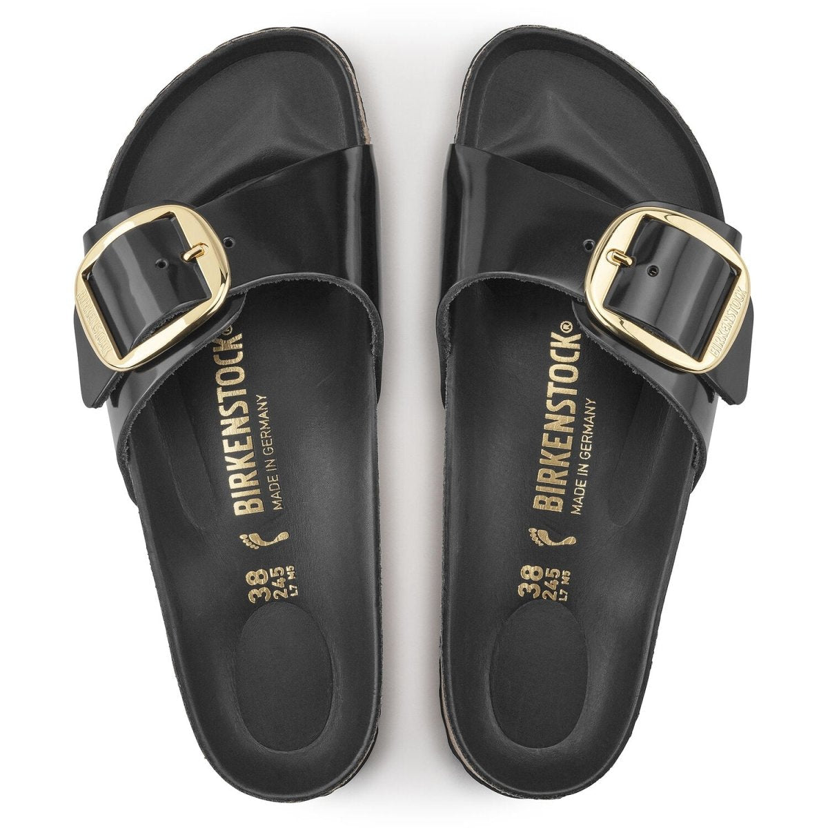 Birkenstock Women's Madrid Big Buckle High Shine Black - 3004443 - Tip Top Shoes of New York