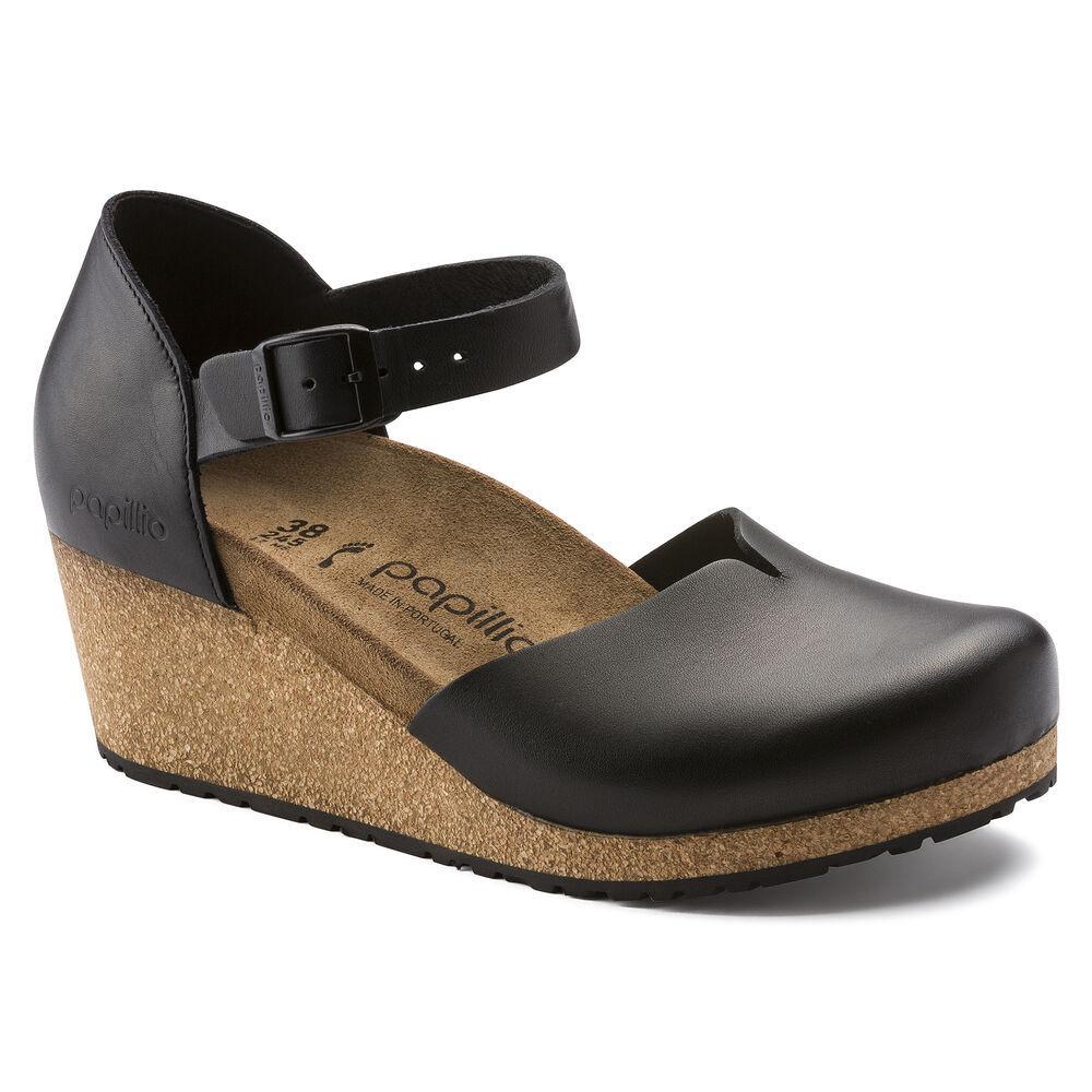 Birkenstock Women's Mary Natural Leather Black - Tip Top Shoes of