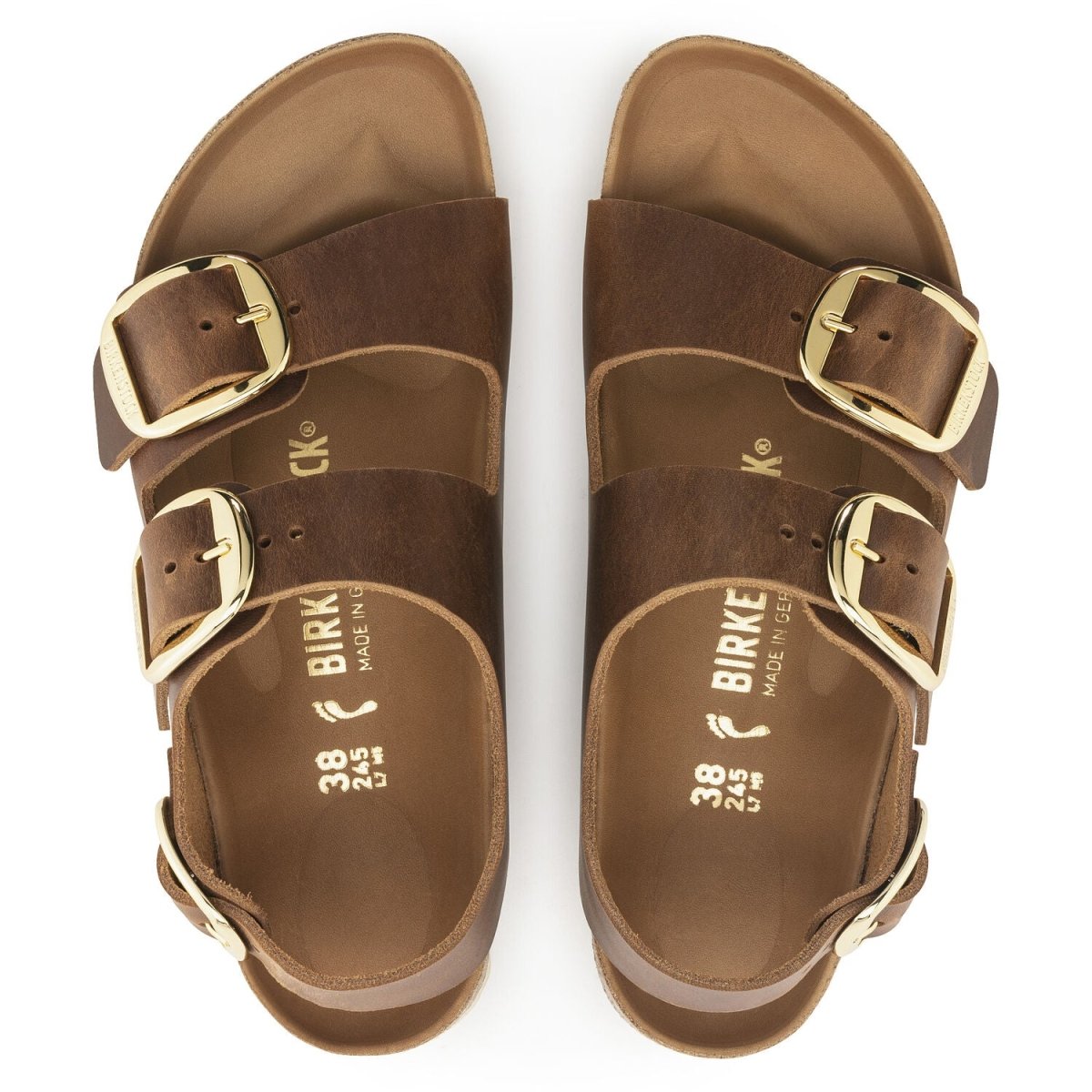 Birkenstock Women's Milano Big Buckle Cognac Oiled - 3012495 - Tip Top Shoes of New York