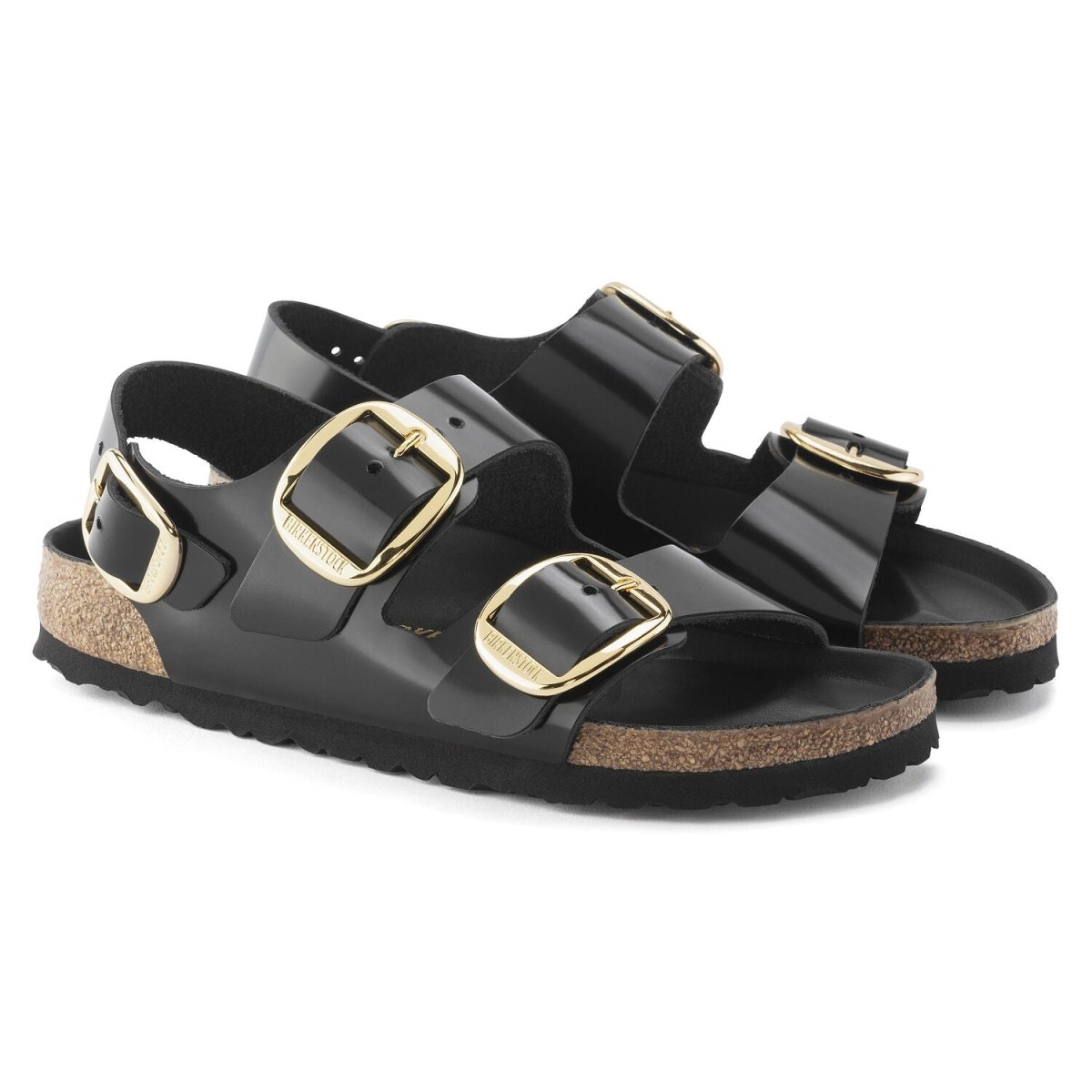 Birkenstock Women's Milano Big Buckle High Shine Black - 3012504 - Tip Top Shoes of New York