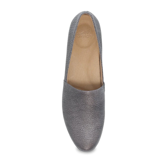 Dansko Women's Larisa Pewter Metallic Leather Flats - 9012344 - Tip Top Shoes of New York