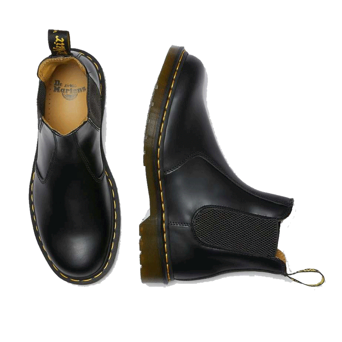 Norm Realm essence Dr. Martens Men's 2976 Chelsea Boot Black/Yellow - Tip Top Shoes of New York