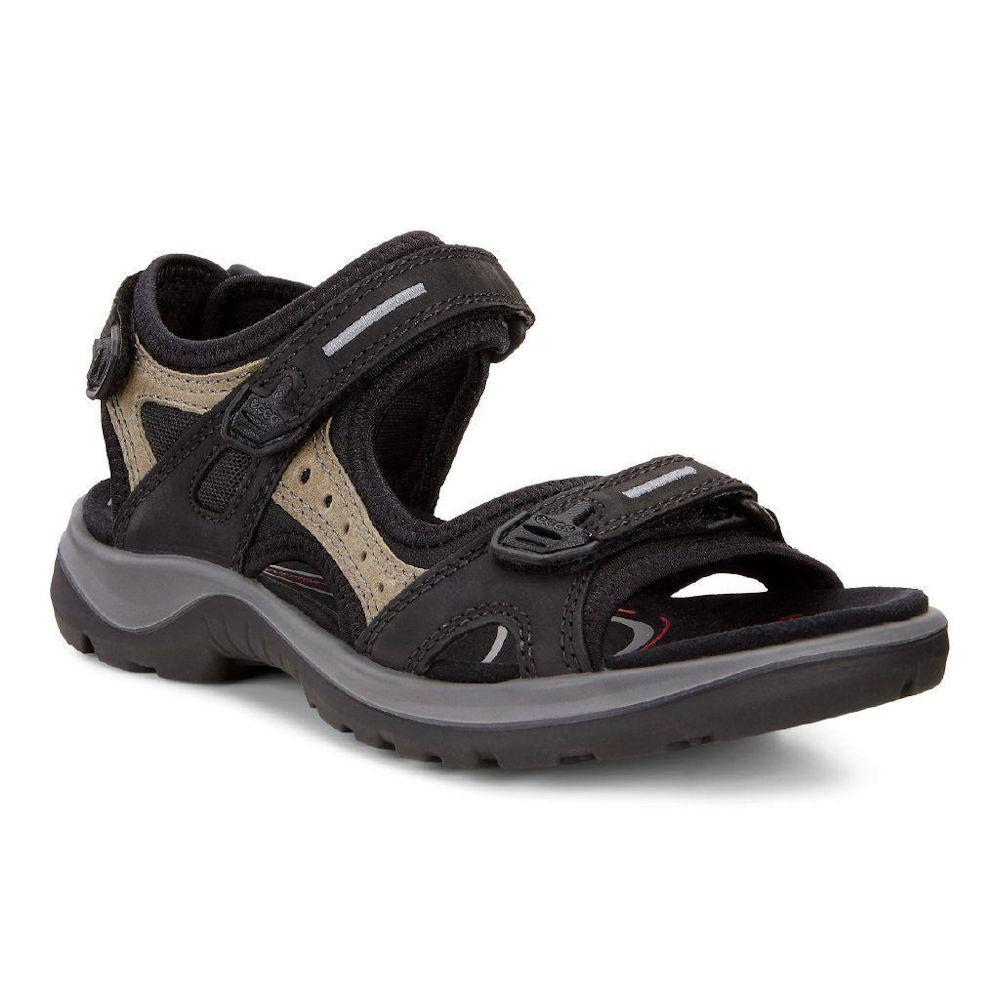ECCO Women's 069563 Yucatan Sandal Black Nubuck - 407341601017 - Tip Top Shoes of New York