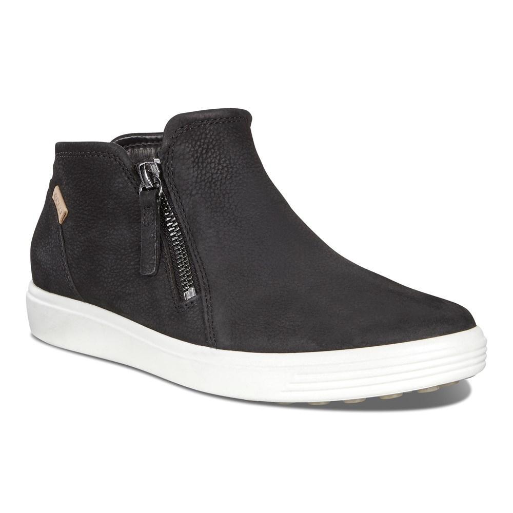 ECCO Women's 430243 Soft 7 Low Bootie Black Buc - 343592 - Tip Top Shoes of New York