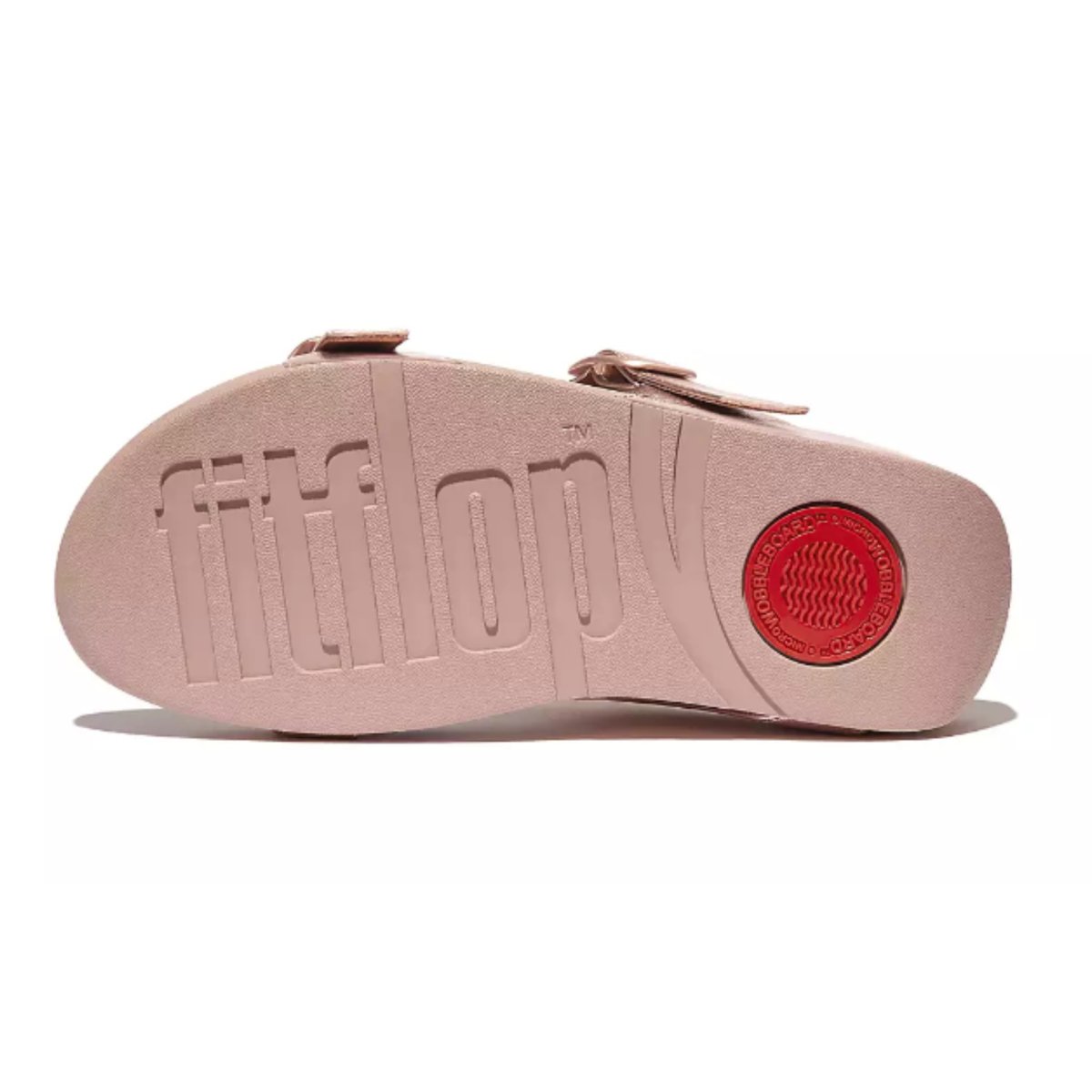 FitFlop Women's Lulu Adjustable-Buckle Metallic-Leather Rose Gold
