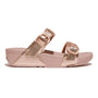 FitFlop Women's Lulu Adjustable-Buckle Metallic-Leather Rose Gold Slide - 1082471 - Tip Top Shoes of New York
