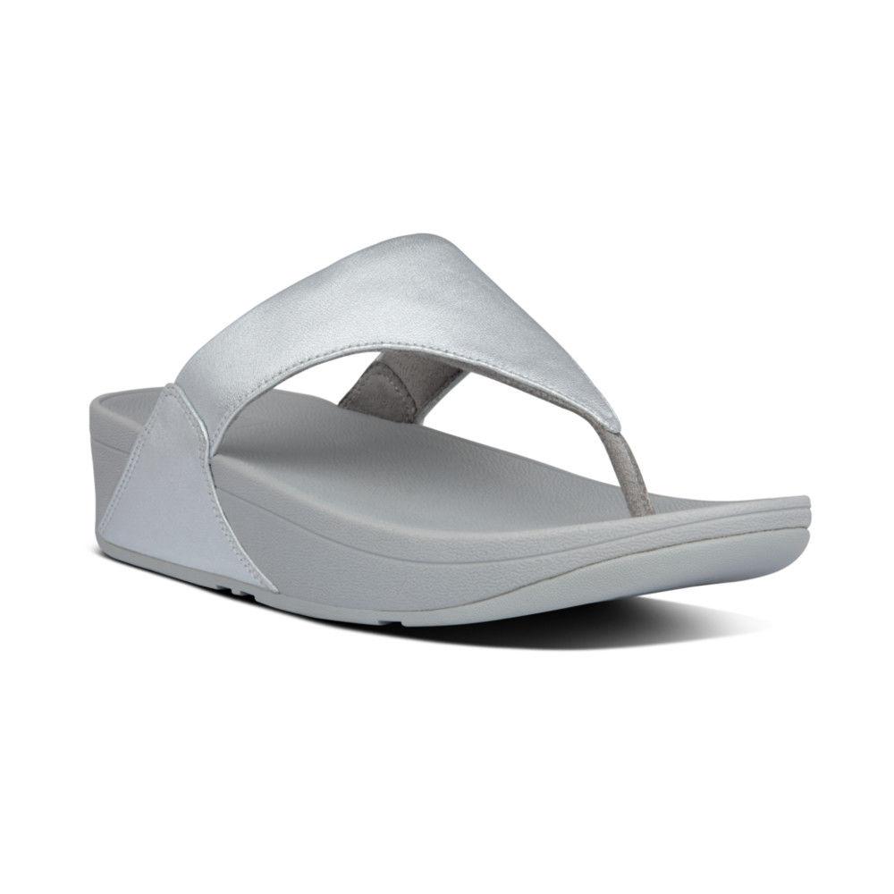 FITFLOP Women's Lulu Leather Toe-Post Silver - 971410 - Tip Top Shoes of New York