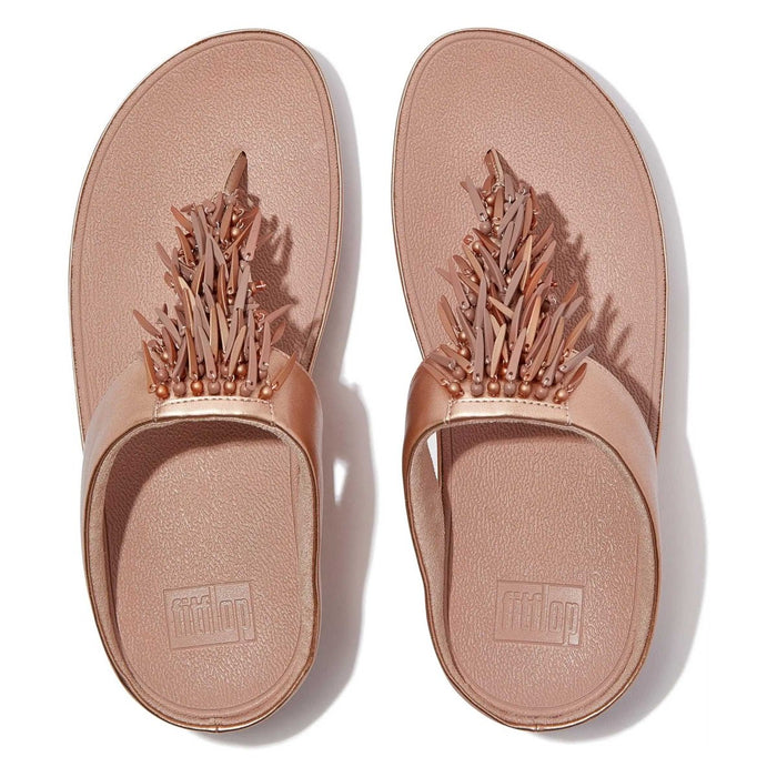 FitFlop Women's Rumba Beaded Rose Gold Thong - 1082722 - Tip Top Shoes of New York