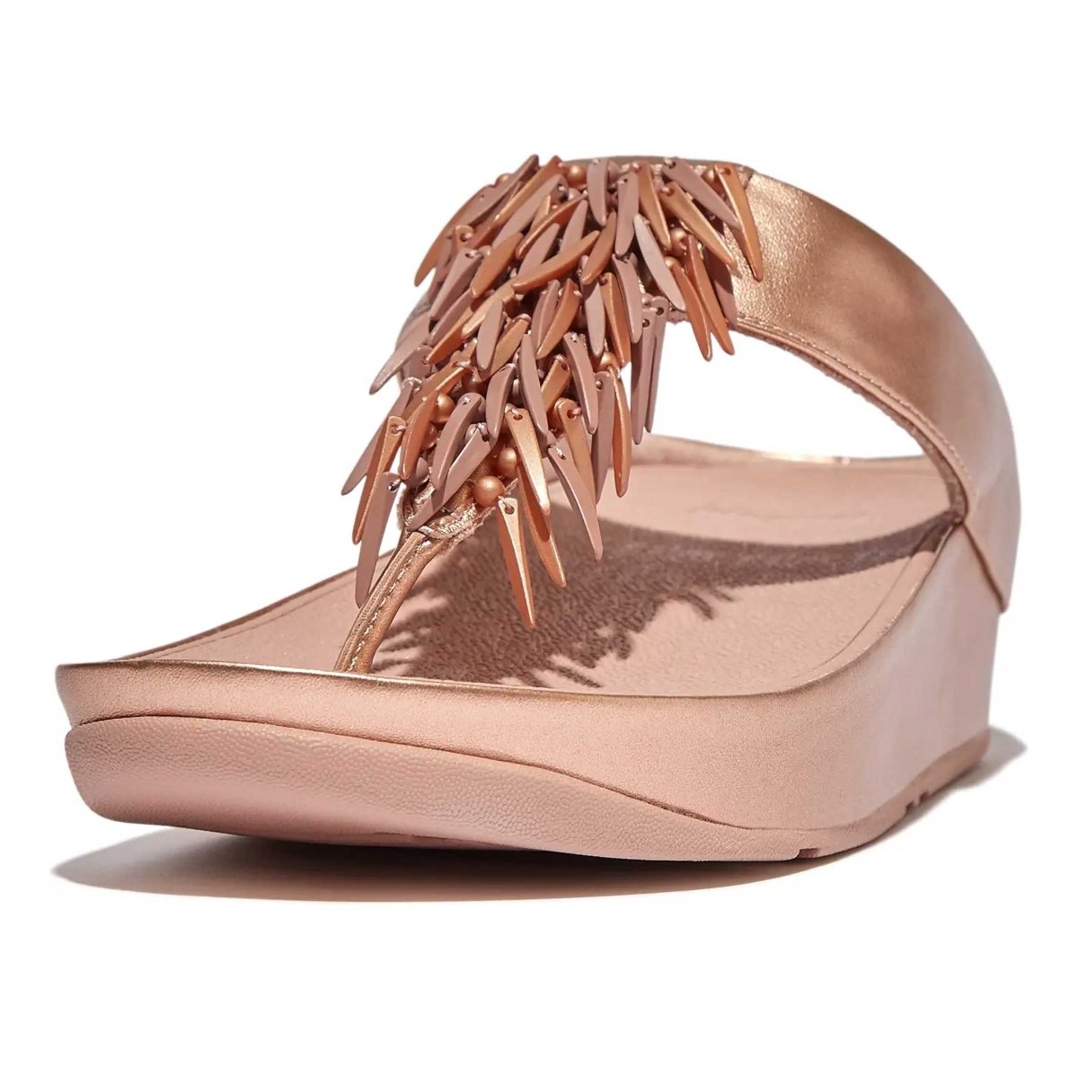 FitFlop Women's Rumba Beaded Rose Gold Thong - 1082722 - Tip Top Shoes of New York