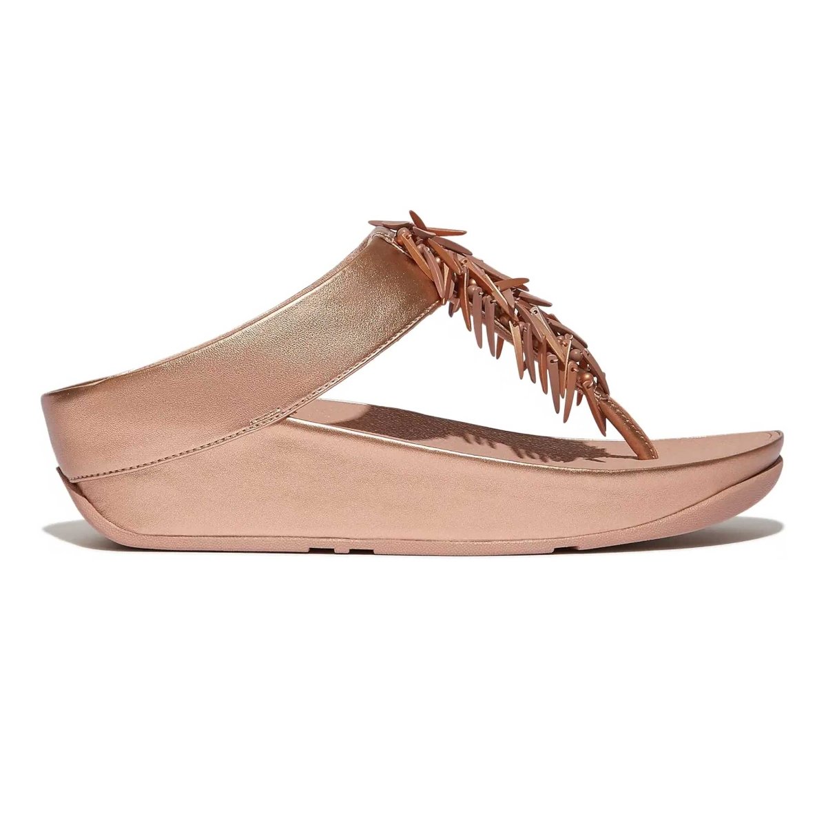 FitFlop Women's Rumba Beaded Rose Gold Thong — Tip Top Shoes of New York