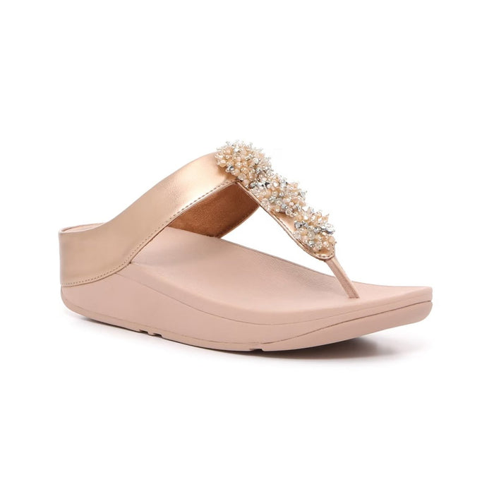 FitFlop Women's Rumba Beaded Rose Gold Thong - 9009322 - Tip Top Shoes of New York