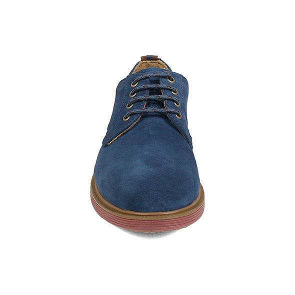 Florsheim Kids Boy's Sapacush Plain Toe Ox Navy Suede/Brick (Sizes 4-7) - 941766 - Tip Top Shoes of New York