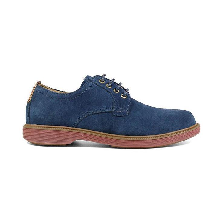 Florsheim Kids Boy's Sapacush Plain Toe Ox Navy Suede/Brick (Sizes 4-7) - 941766 - Tip Top Shoes of New York