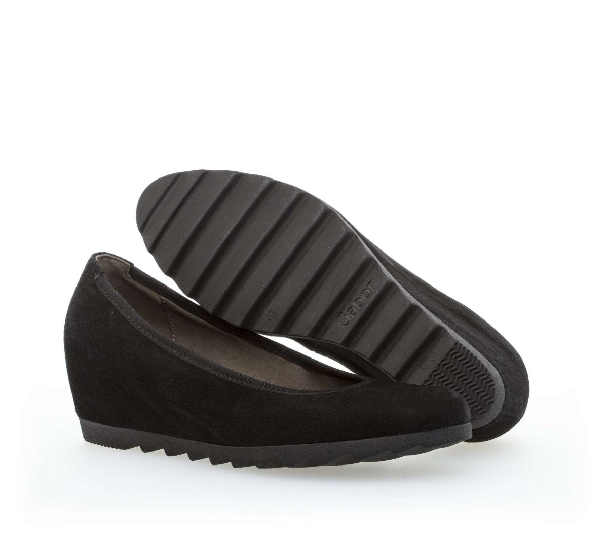 Gabor Women's 95.320.17 Wedge Black Suede - 852241 - Tip Top Shoes of New York