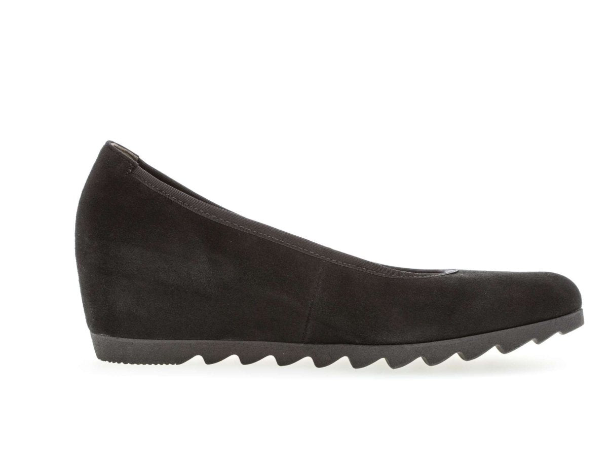 Gabor Women's 95.320.17 Wedge Black Suede - 852241 - Tip Top Shoes of New York