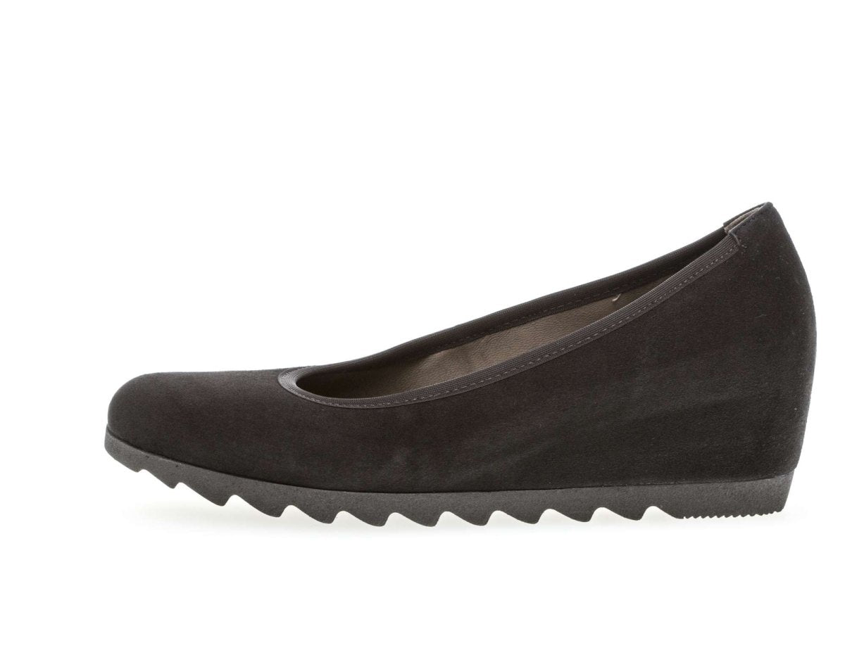 Gabor Women's 95.320.17 Wedge Black Suede - 852241 - Tip Top Shoes of New York